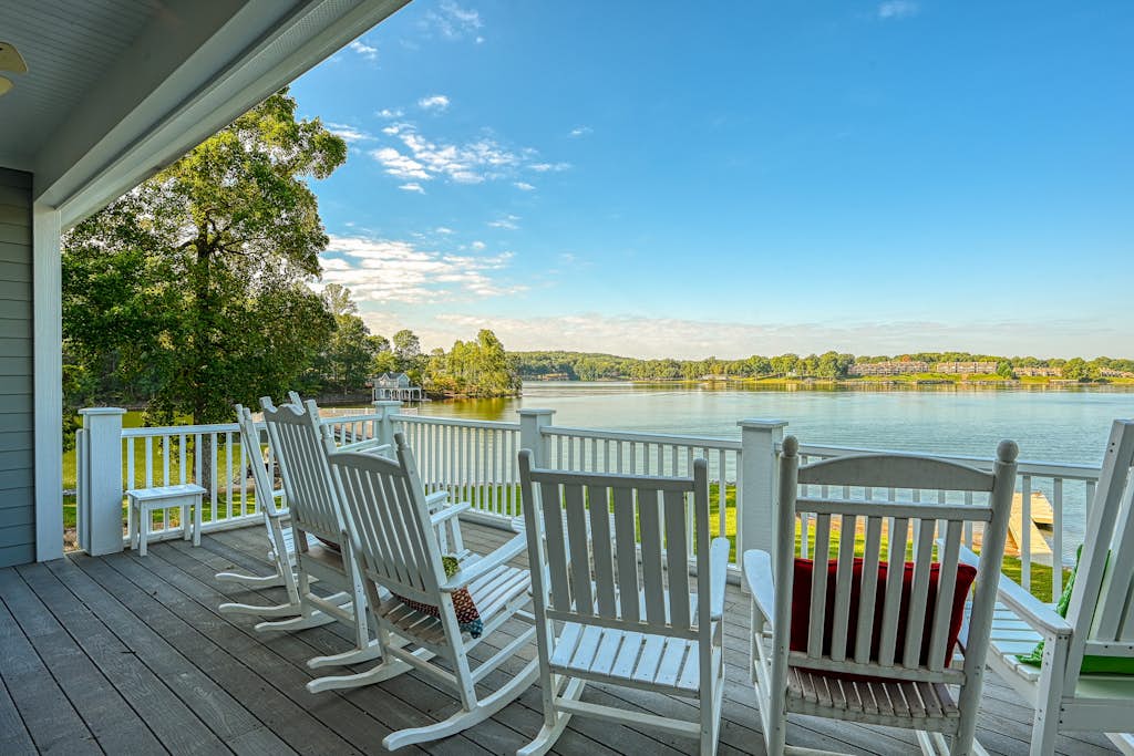 Lakefront home with amazing views, dock, firepit, foosball, patio, garage studio