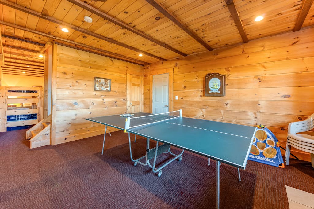 Dog-friendly, lake view cabin w/ furnished decks, Ping-Pong & darts