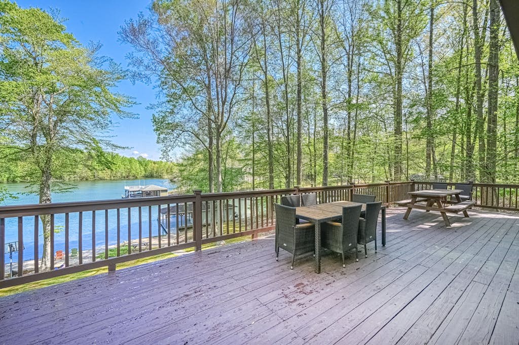 Secluded lakefront home w/private beach, deck, gas grill, firepit, lake views
