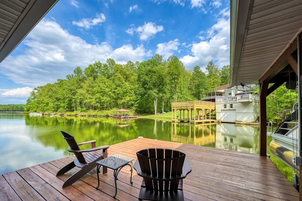 Sprawling waterfront home with kayaks, game room, and hot tub