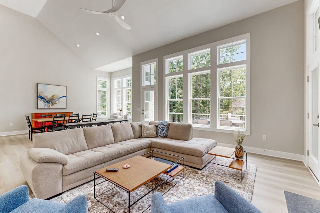 Spacious lake house retreat with game room, theater room, fire pit and boat slip