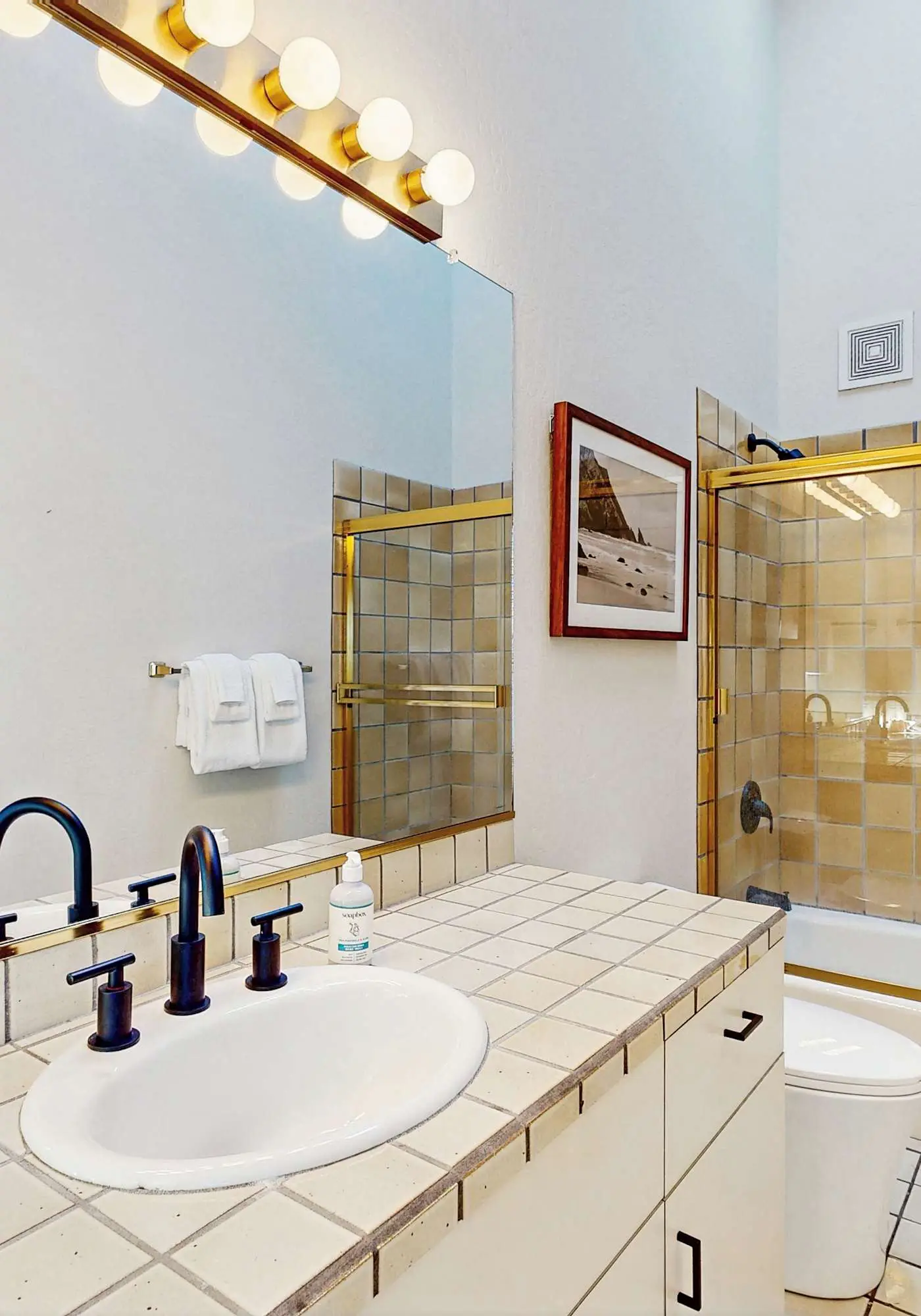 Ocean view home with stone fireplace, dog-friendly