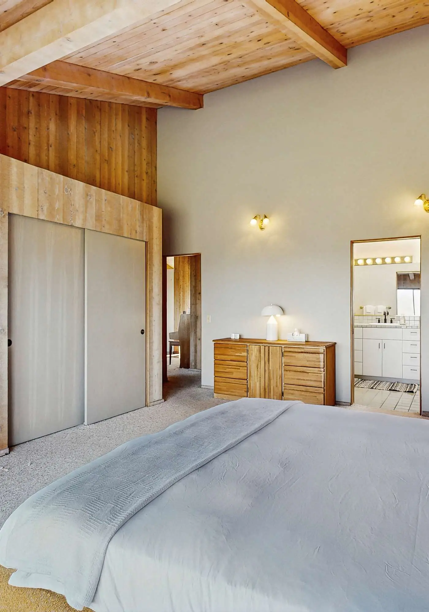 Ocean view home with stone fireplace, dog-friendly