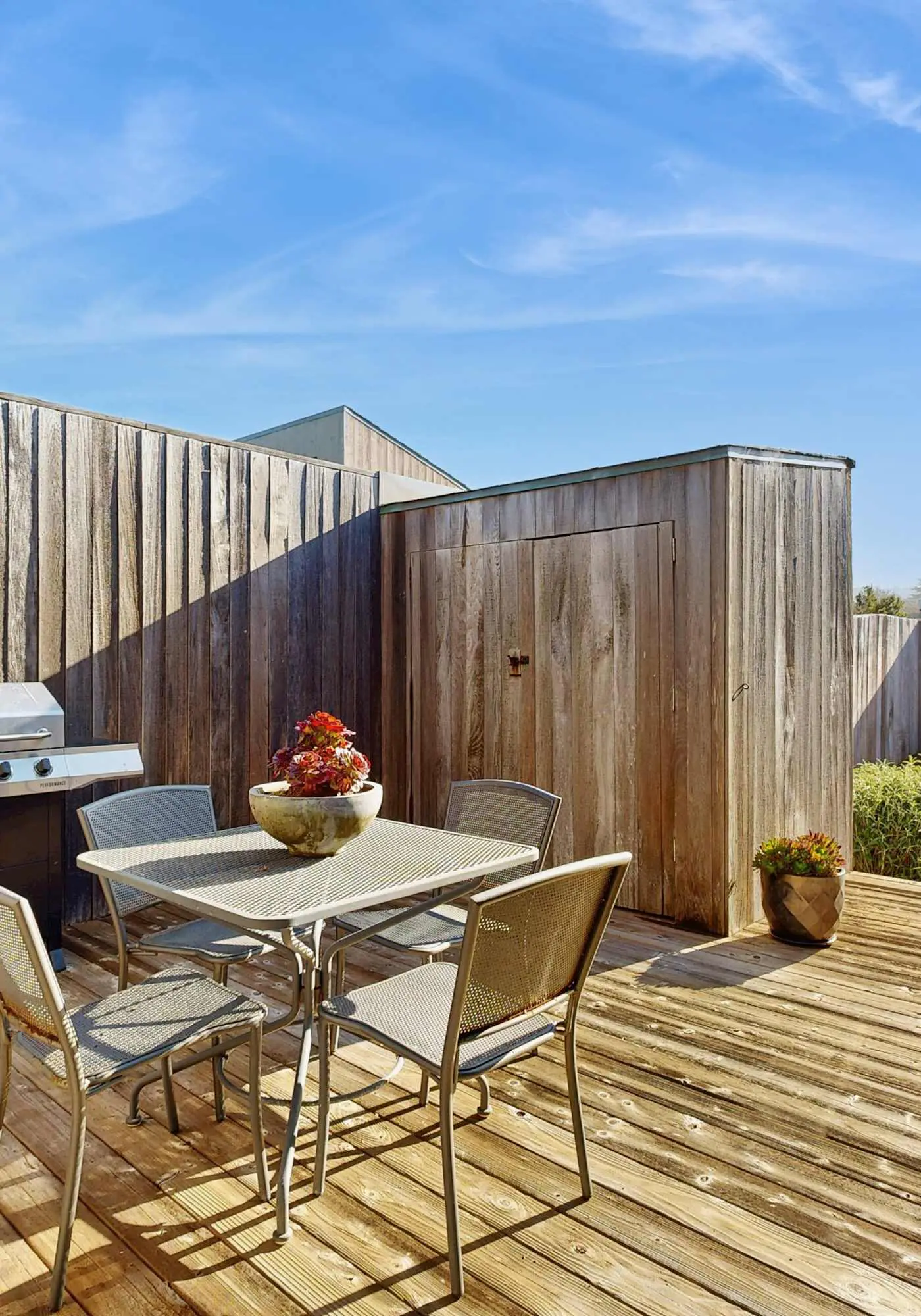 Ocean view home with stone fireplace, dog-friendly