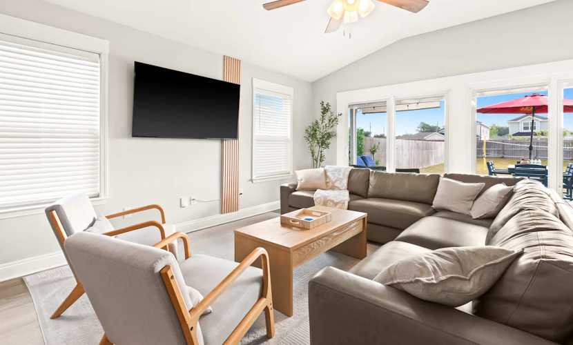 New Home with Fenced Yard, Large Deck & Fire Pit