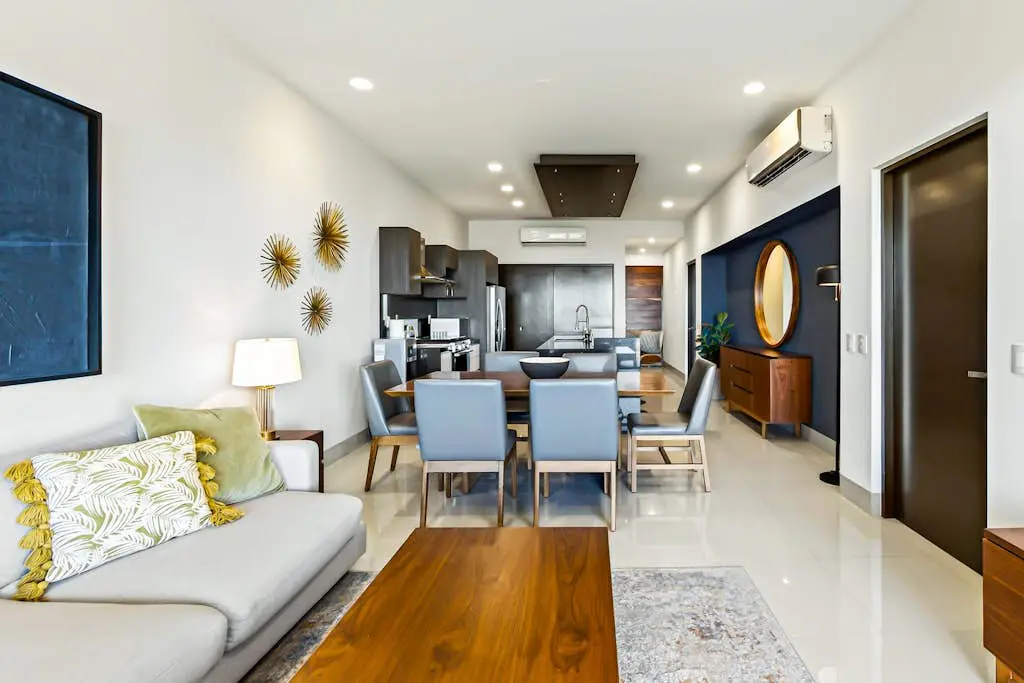 Modern apartment with. ocean view, pool, patio, tennis, & gym