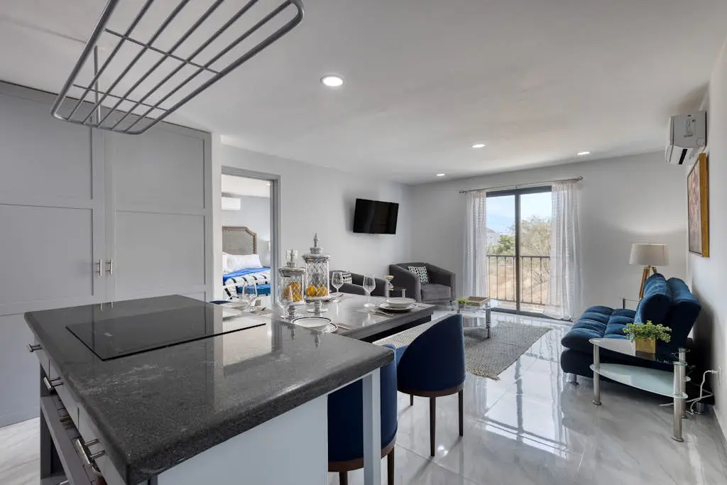 Hotel suite with ocean-view rooftop infinity pool, balconies & AC - dog-friendly