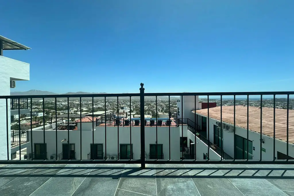 Dog-friendly loft with rooftop infinity pool, gym, balcony, & central AC