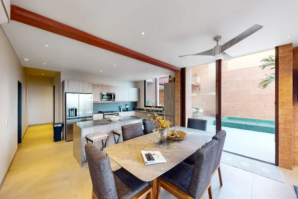 Luxury house with private pool, ocean view, inviting balcony & elegant charm