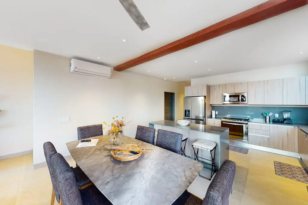 Luxury house with private pool, ocean view, inviting balcony & elegant charm
