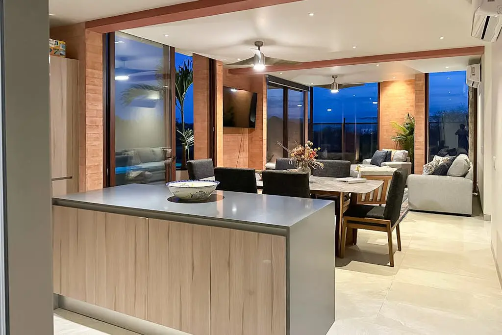 Luxury house with private pool, ocean view, inviting balcony & elegant charm