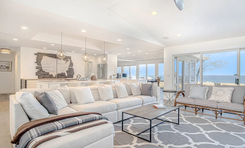 Luxury Lakefront Home w/ Private Hot Tub, Large Yard, Association Beach & WiFi