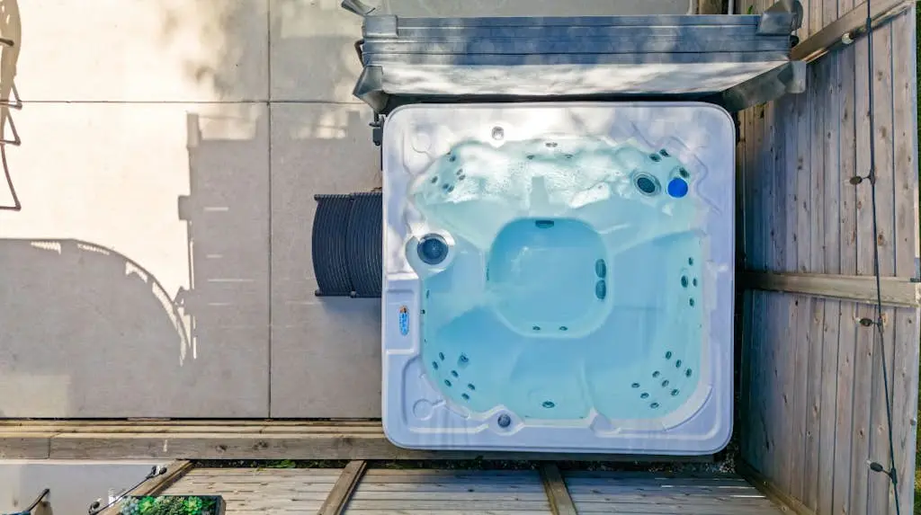 Merchant Street Pool Retreat with a  Year-Round Hot Tub.
