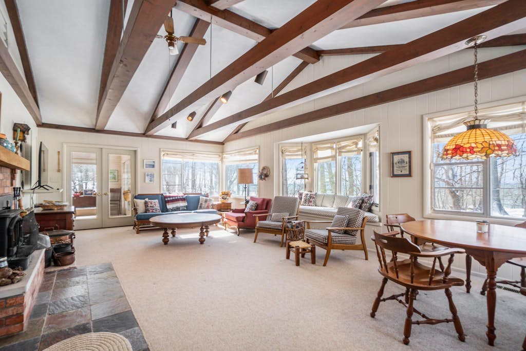 Inviting dog-friendly home with Lake Michigan views & charming sunroom