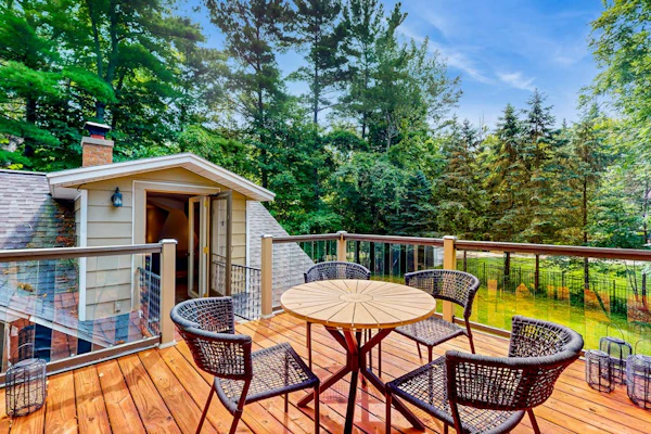 Lake Michigan Retreat with large patio, gas grill, fire pit, & outdoor hot tub