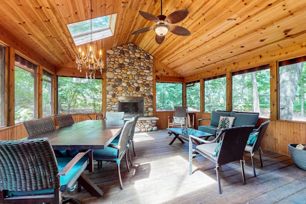 Serene Wooded Home w/ Private Hot Tub, Firepit & Porch, Dog-Friendly