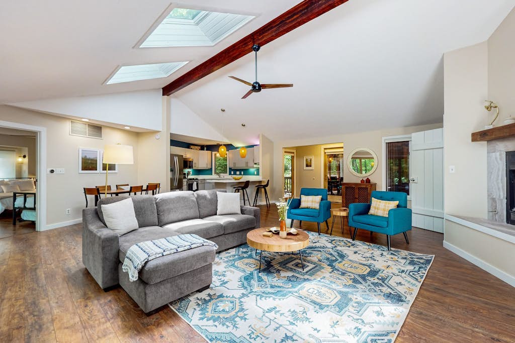 Serene Wooded Home w/ Private Hot Tub, Firepit & Porch, Dog-Friendly