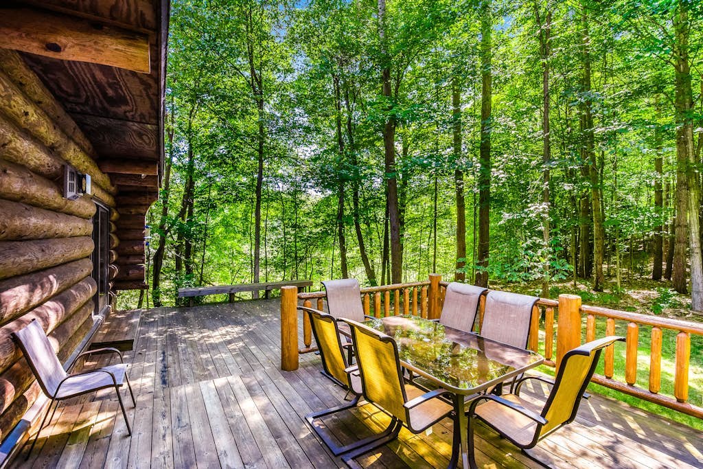 Waterfront home on Betsie River with hot tub & sauna near skiing at Crystal Mtn