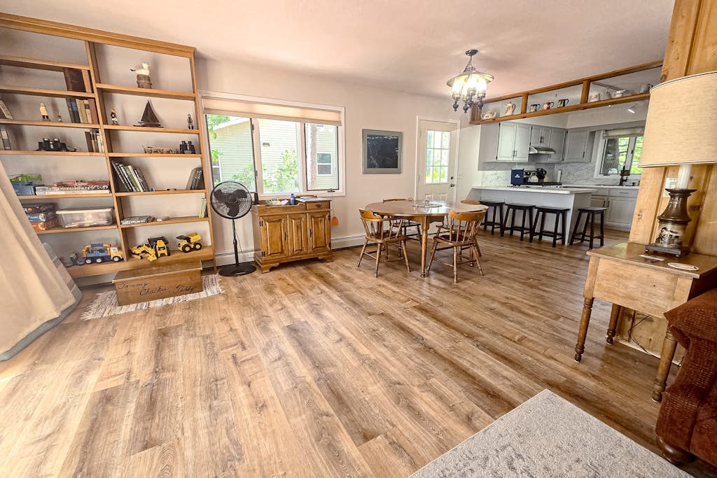 Incredible lakefront house with cottages, dock, fire pit, decks, & amazing views