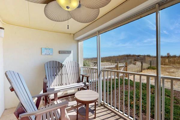 Oceanfront condo near golf with beach access, patio, central AC, & washer/dryer