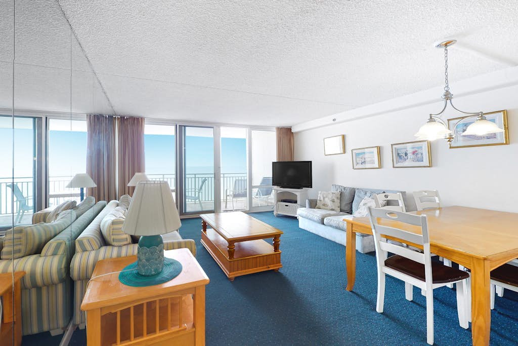 Waterfront condo with balcony, views, pools, gym, & sauna