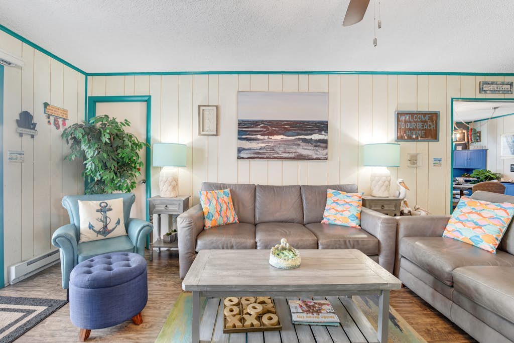 Beach-Themed Canal-Front Home w/Private Deck, Dock, Water Views, Free WiFi