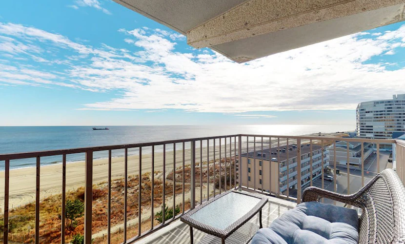 Updated, oceanfront condo with furnished balcony, fast WiFi, central AC & pool
