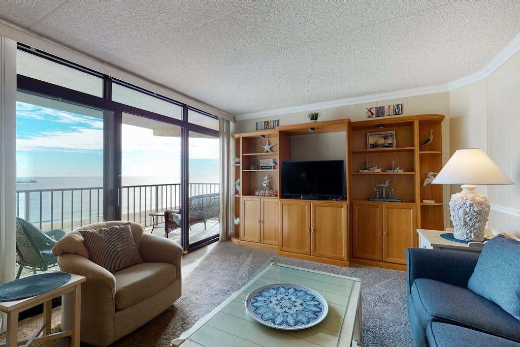 Updated, oceanfront condo with furnished balcony, fast WiFi, central AC & pool