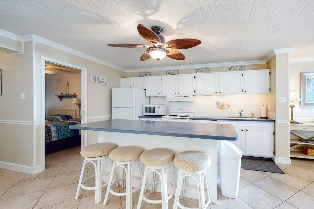 Updated, oceanfront condo with furnished balcony, fast WiFi, central AC & pool