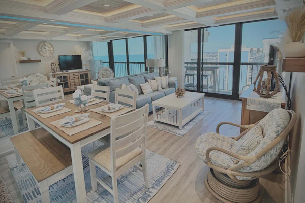 Glorious beach condo with pools, balcony, AC, outdoor shower & tennis
