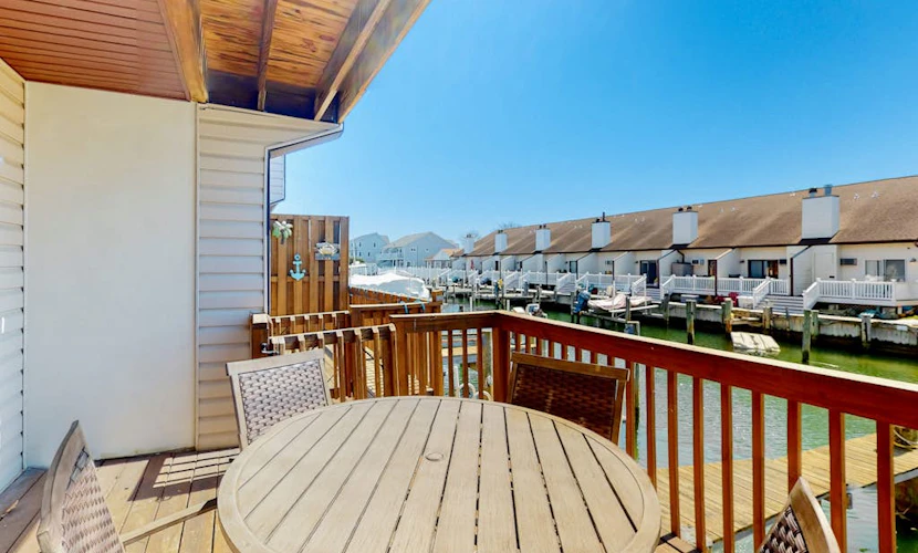 Waterfront townhome with a scenic balcony