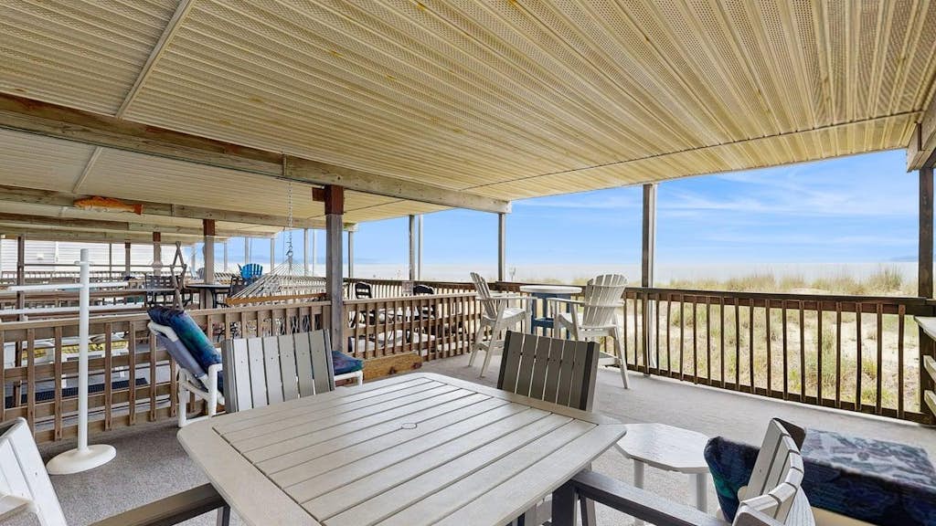 Oceanfront escape close to boardwalk with balcony, W/D, and direct beach access