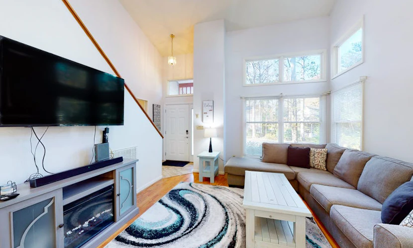 Contemporary, spacious home with firepit, washer/dryer, & central AC