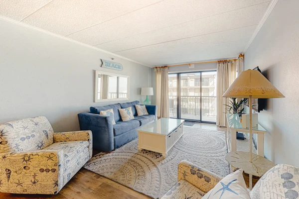 Side Ocean View Condo near the Boardwalk with Balcony, AC, WiFi & Shared Pool