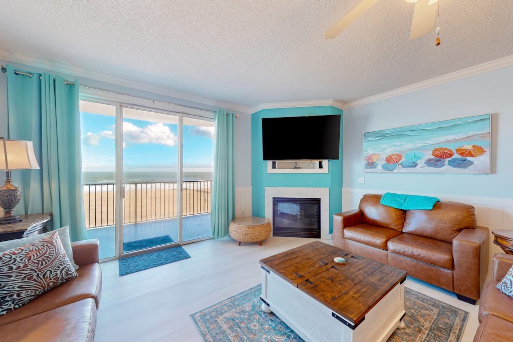 Spacious condo on the boardwalk & beach w/amazing views, private balcony, A/C