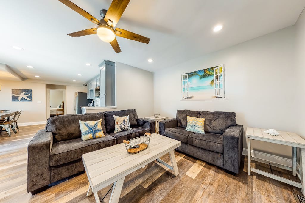 Two bay view, updated condos w/ furnished decks - two blocks to beach