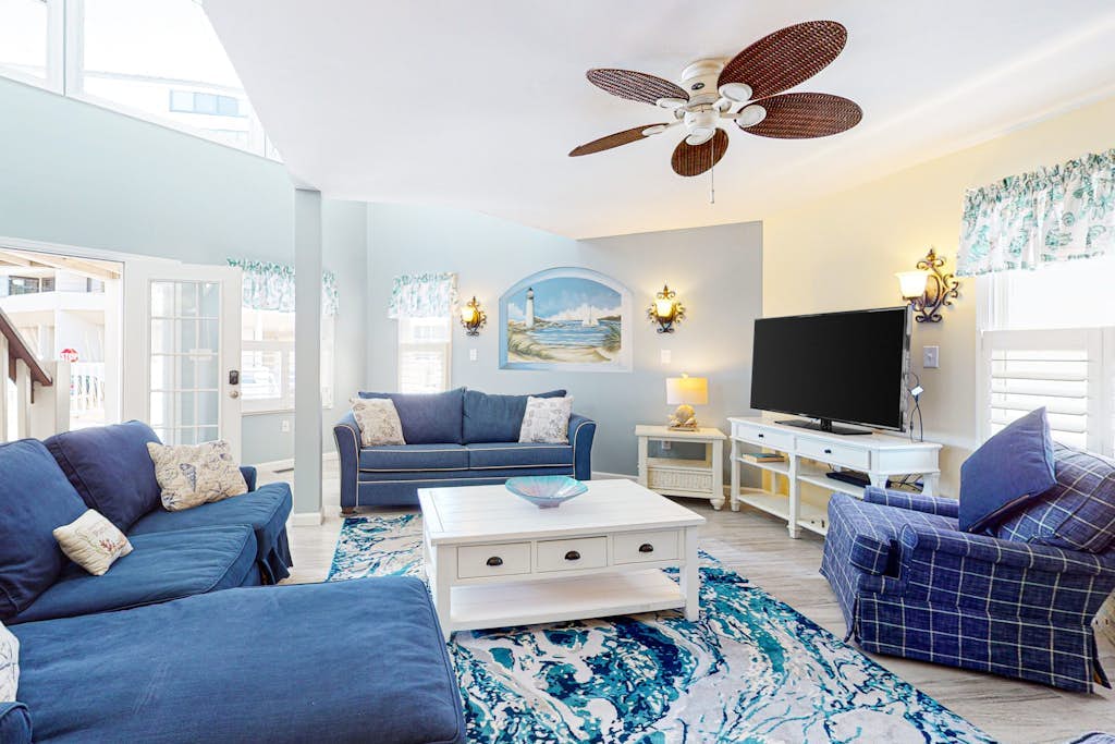 Renovated home with partial ocean view, decks, W/D, AC, WiFi - walk to the beach