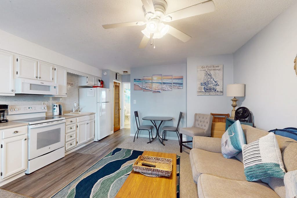 Peek-a-Boo Oceanview Condo with Shared Pool & Prime Location 1 Block from Beach
