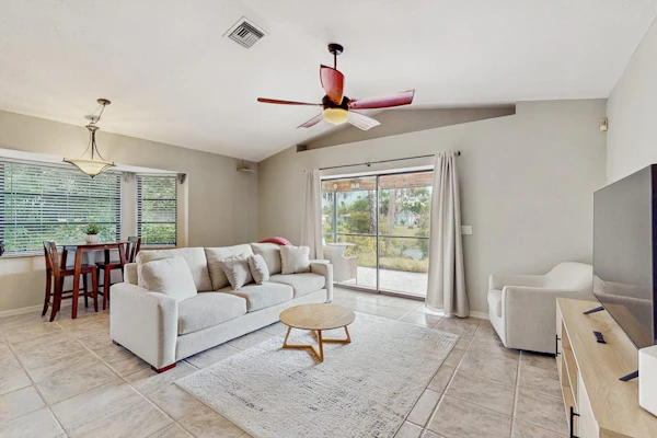 Gorgeous canal front home, above ground pool & close to beach