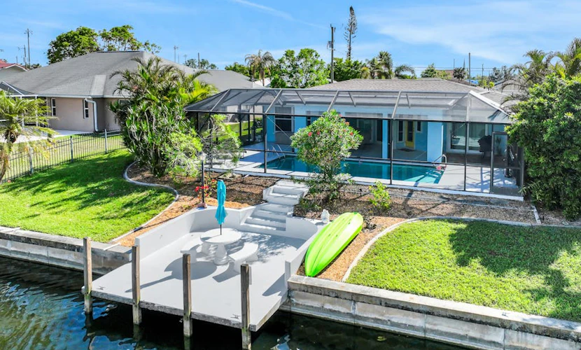 Dog Friendly, Enchanting waterfront home with solar warmed pool