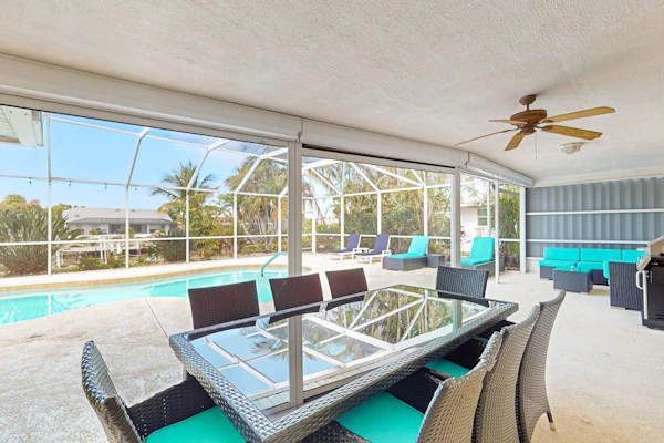 Waterfront home with private pool, lanai, dock, & tiki hut