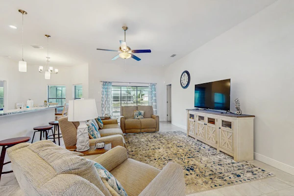 Spacious Canal-Front home with private heated pool, lanai, Game Room