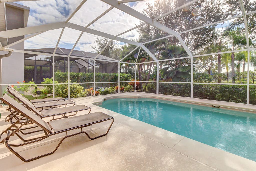 Lovely Getaway in Danforth Lakes with Private Pool and Tree-Lined Lanai