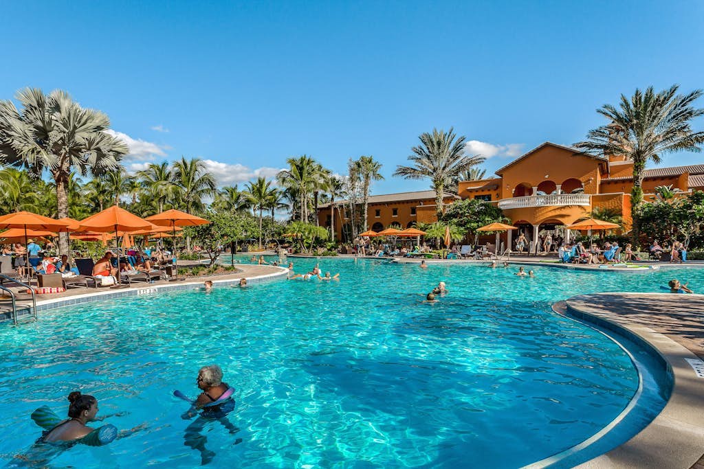 Resort condo with private W/D, shared pool, and central AC