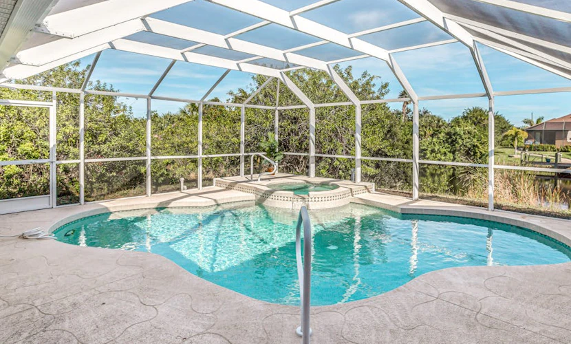 Dog-friendly home with private heated pool, grill, A/C, & washer/dryer