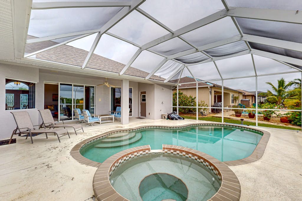 Spacious home with private pool, spa, patio, grill, AC, & W/D