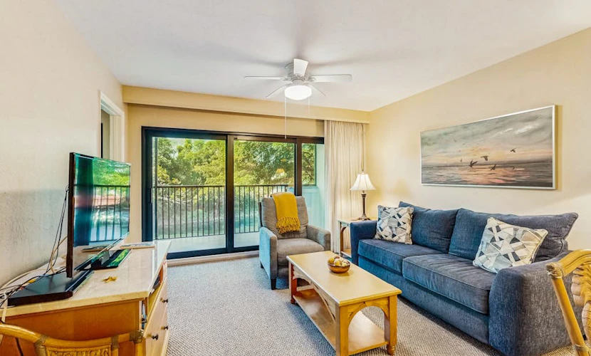 Spacious, waterfront condo with outdoor pool, tennis, & volleyball