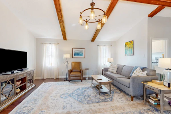 Renovated dog-friendly home near beach with private pool, screened lanai, grill