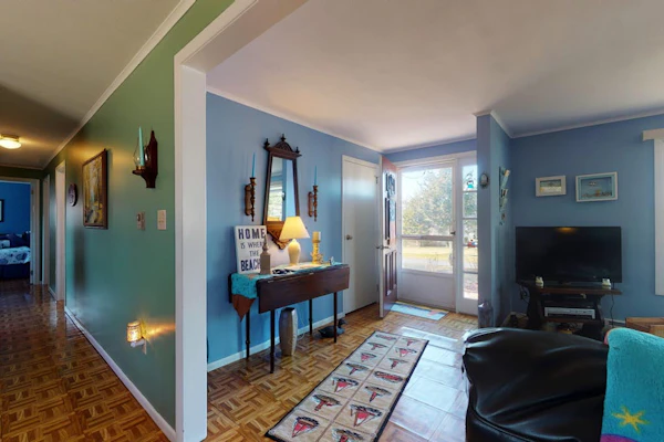 Bright & nautical beach home with enclosed yard & outdoor shower - walk to beach