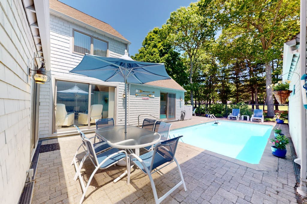 Golf course-front townhouse with private heated pool & poolside patio